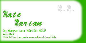 mate marian business card